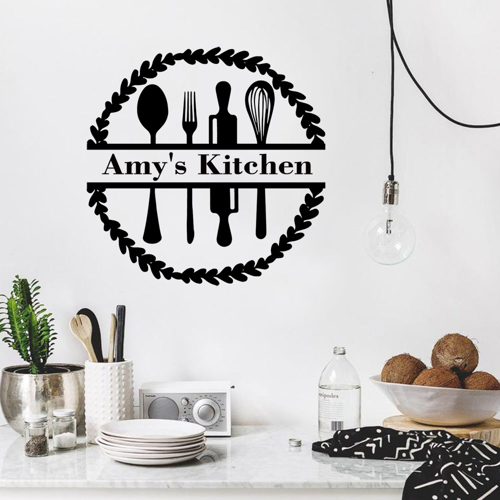 Home Decor Wall Tiles - 1PC Creative Kitchenware Customizable Text Name