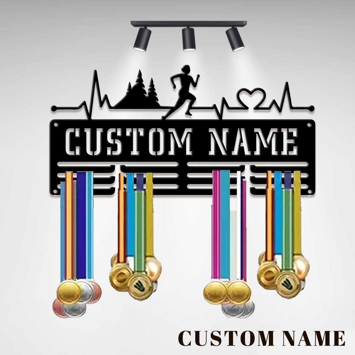 Home Decor For Birthday - Custom Marathon Sports Metal Medal Display