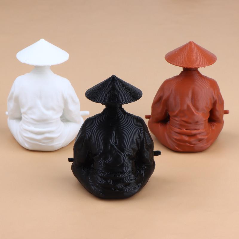 Home Decor Zen Style - Meditating Wielding Samurai Figurine Oriental Zen