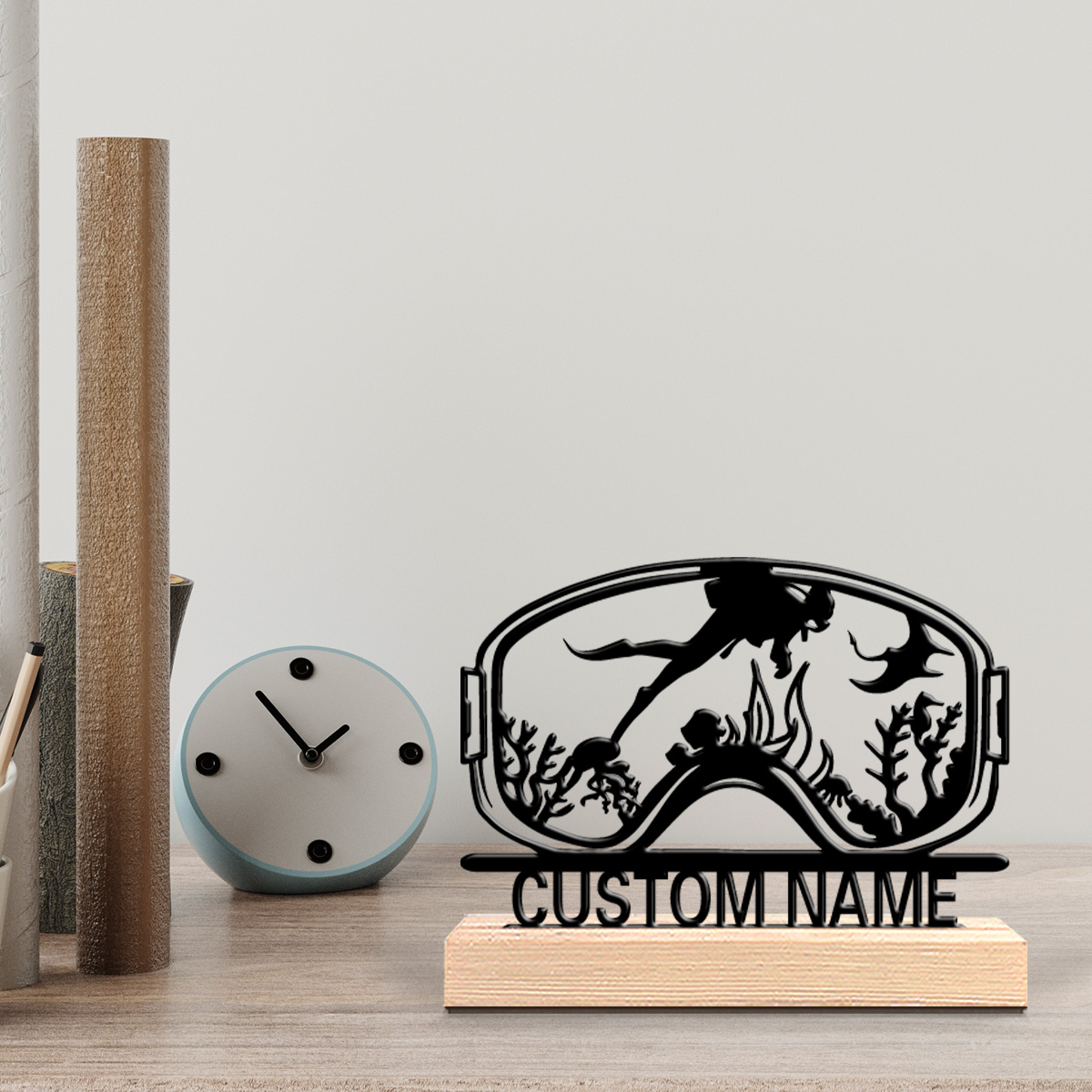 Home Decor Unique - 1pc Cute Personalized Custom Diving Wooden