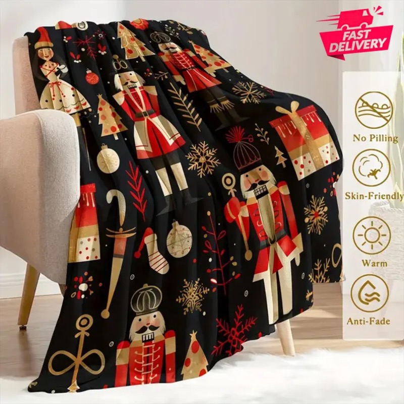 Home Xmas Decor Ideas - Christmas Blanket Reindeer Holiday Gifts Winter