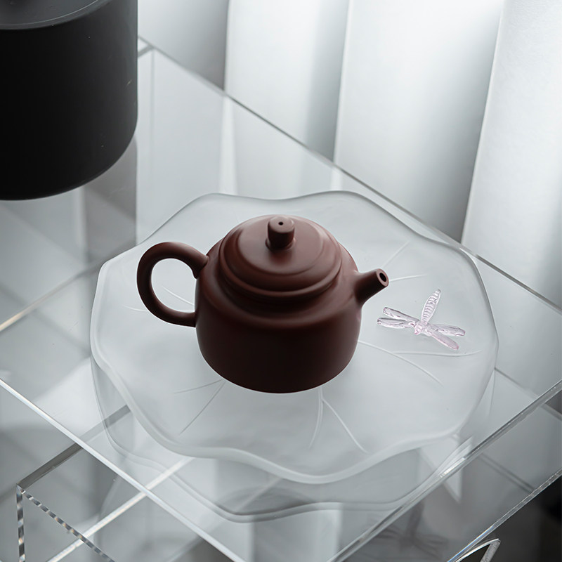 Home Decor Zen Style - Glazed Dragonfly Teapot Tray Japanese Glass