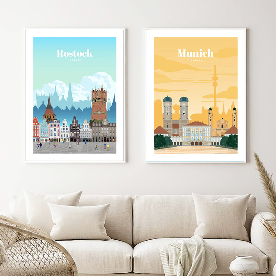 Germany Home Decor - Berlin Germany Travel City Map Nordic