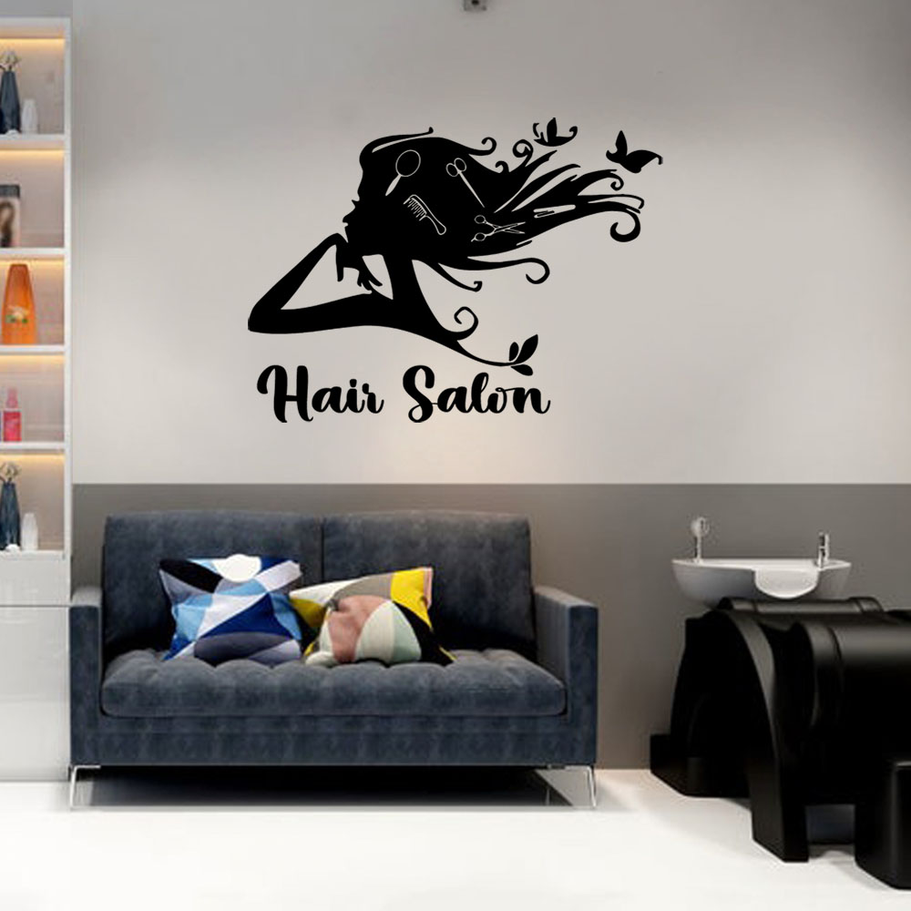 Home Decor Wall Tiles - 1PC Colorful Hairdressing Customizable Name Home