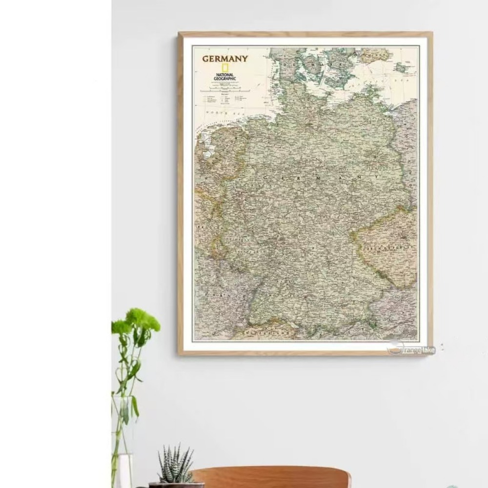 Large Germany Map Wall Art Pos - Germany Home Decor ulasan dan harga