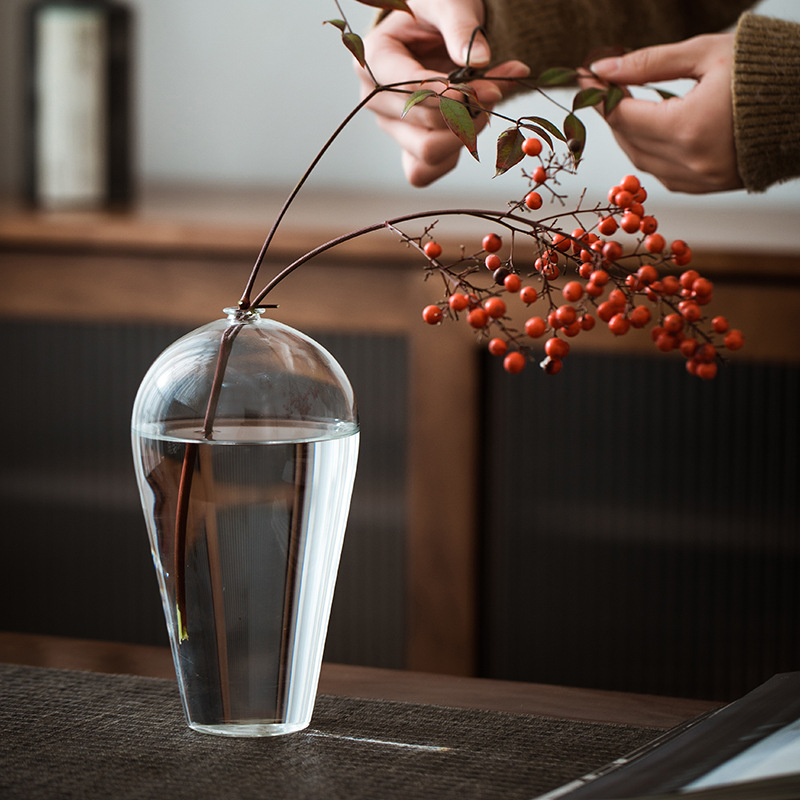 Elegant Clear Glass Vase Chine - Home Decor Zen Style ulasan dan harga