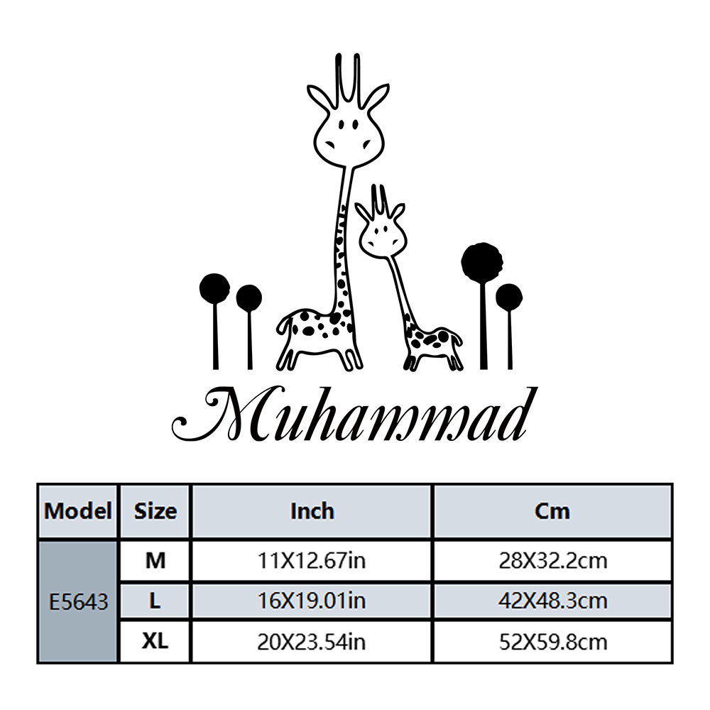 1PC Cute Giraffe Custom Name H - Home Decor Wall Tiles ulasan dan harga