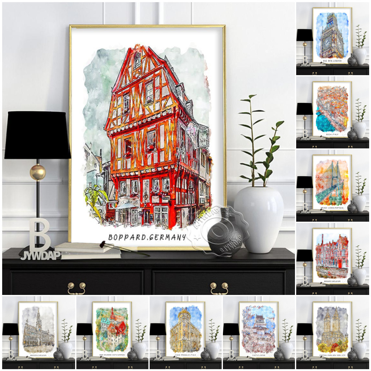 World City Travel Poster, Lond - Germany Home Decor ulasan dan harga