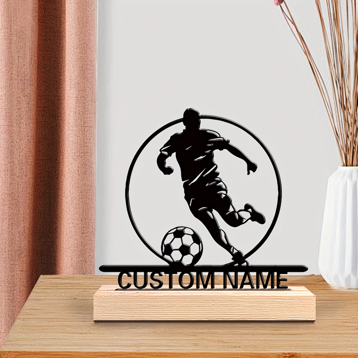 Custom Soccer Player Metal Sta - Home Decor Unique ulasan dan harga