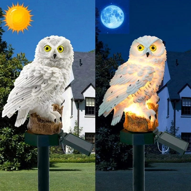 Solar Owl Statue Garden Light  - Home Decor Unique ulasan dan harga
