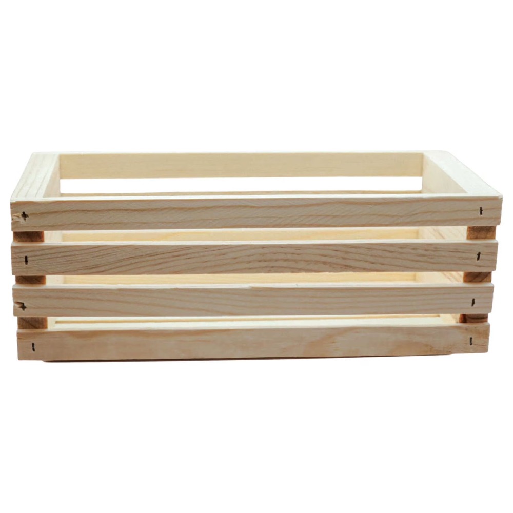 Unfinished Wood Crate Storage  - Home Decor Organizer ulasan dan harga