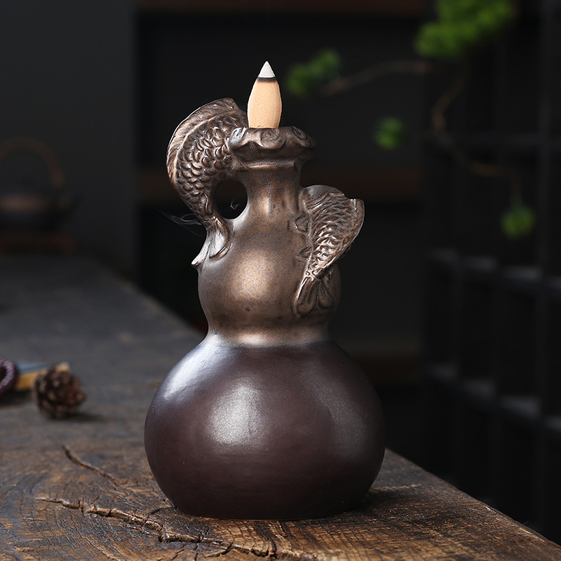 Ceramic Gourd Backflow Incense - Home Decor Zen Style ulasan dan harga