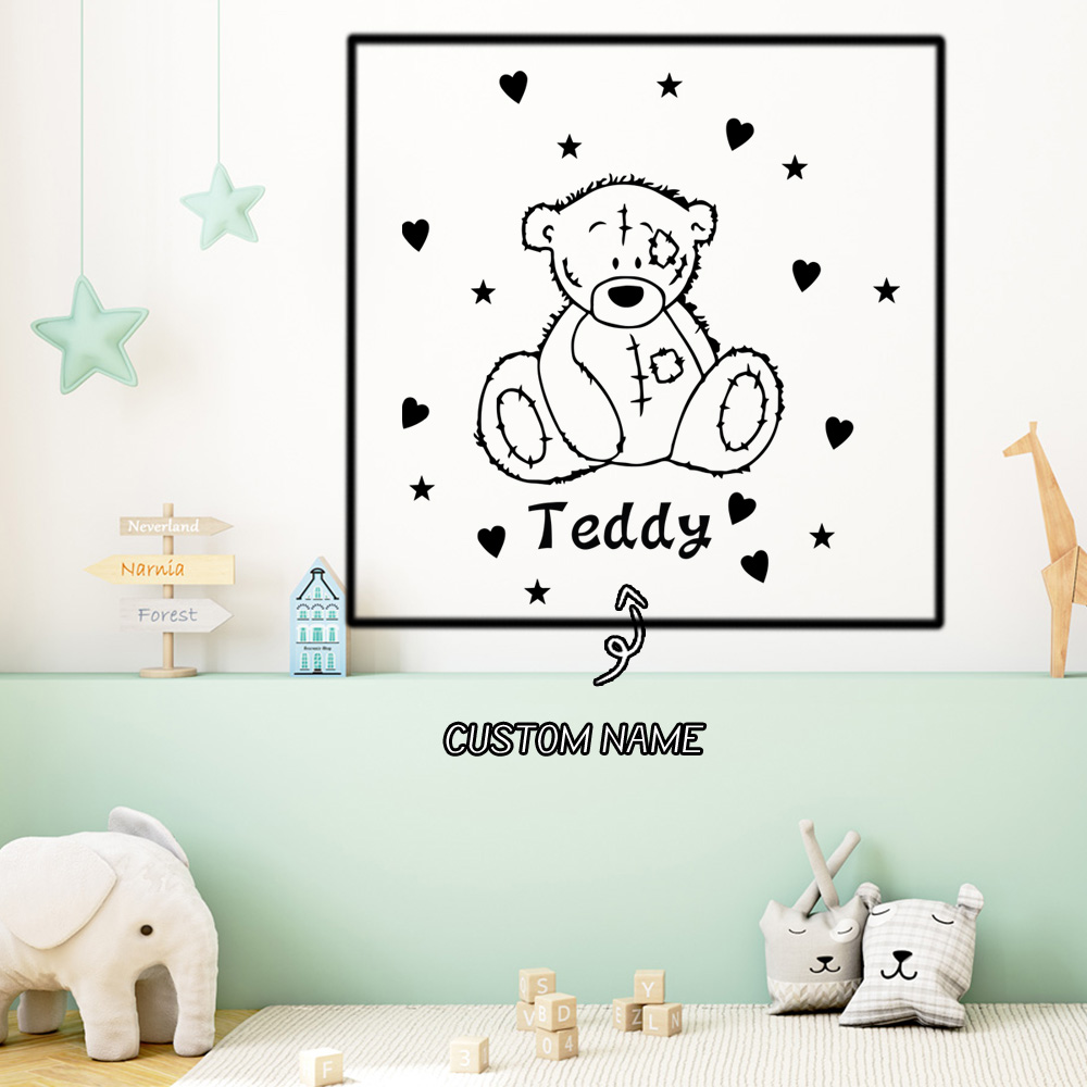 1PC Romantic Teddy bear Custom - Home Decor Wall Tiles ulasan dan harga