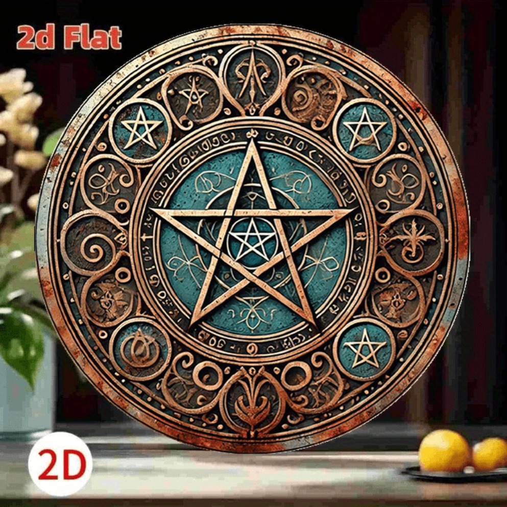 Vintage Wiccan Pentagram Metal - Home Decor Enthusiast ulasan dan harga