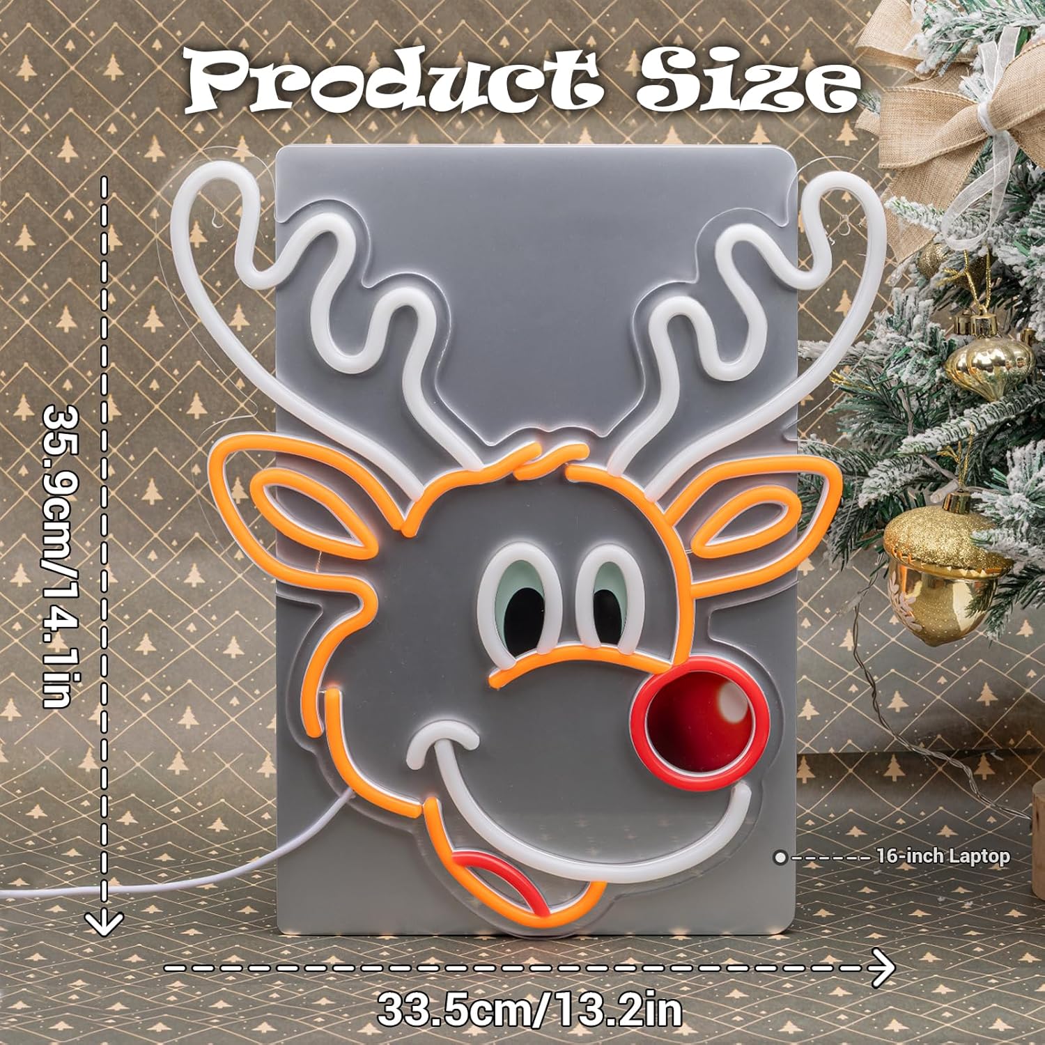 Cute Christmas Reindeer Neon S - Home Xmas Decor Ideas ulasan dan harga