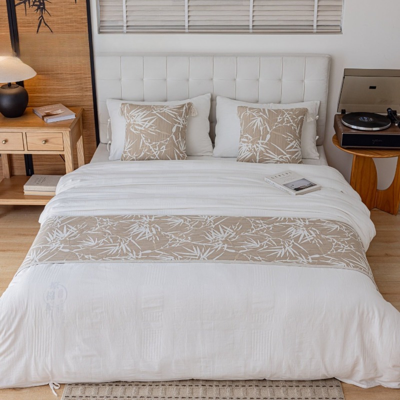 Luxury Bed Runner Scarf Oatmea - Home Decor Zen Style ulasan dan harga