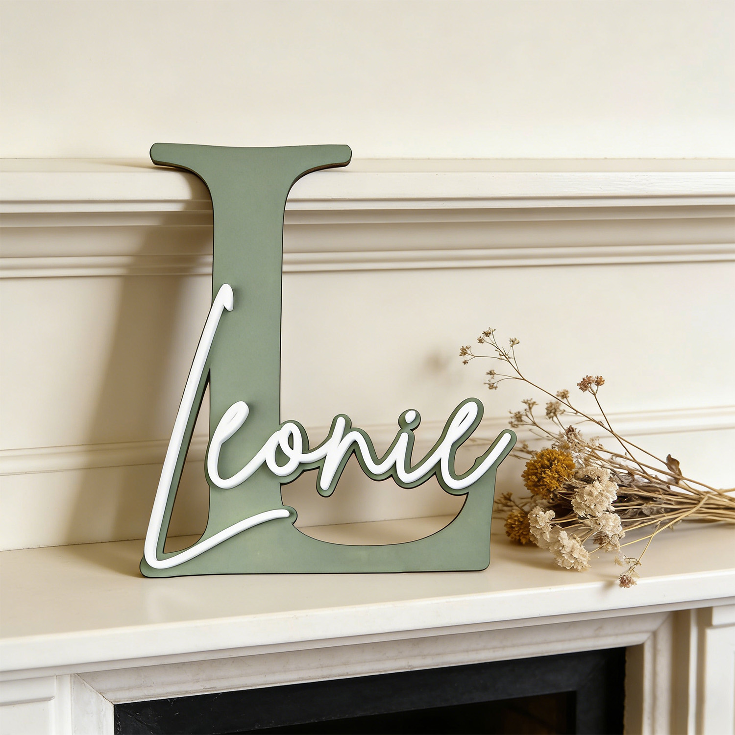 1pc Double-layer Wooden Name D - Home Decor Unique ulasan dan harga