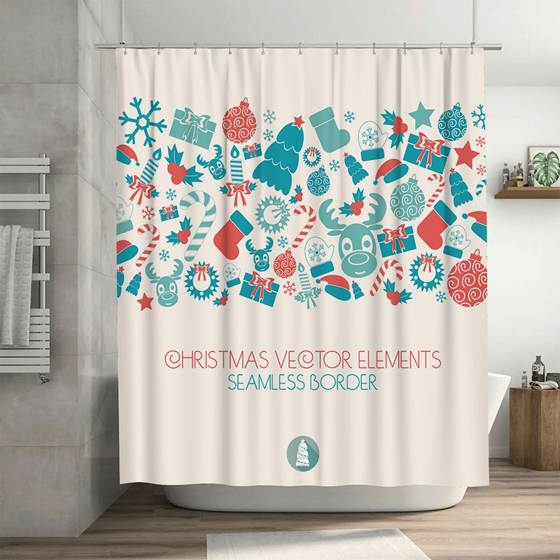 TU Christmas Shower Curtain Fe - Home Xmas Decor Ideas ulasan dan harga